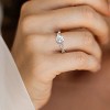BRINJOY Women's Ring, Moissanite 1 Carat Engagement Ring, S925 Sterling Silver Ring, Simulated Diamond Twisted Vine Ring - Size 4 - 2 of 4