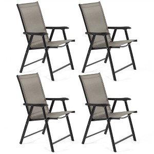 Yaheetech Set of 4 Outdoor Texteline Folding Dining Chairs - 1 of 4