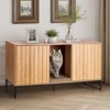 VEVOR Cat Litter Box Enclosure Furniture, 47.2in Hidden Litter Box Cabinet with Scratch Pad&Storage, Waterproof Cat Washroom End Table Cat House,Brown - 2 of 4