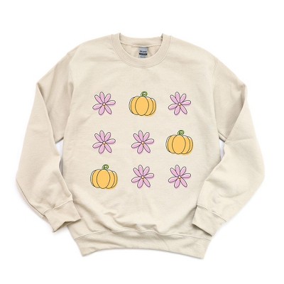 Simply Sage Market Women's Graphic Sweatshirt Pumpkin and Flowers