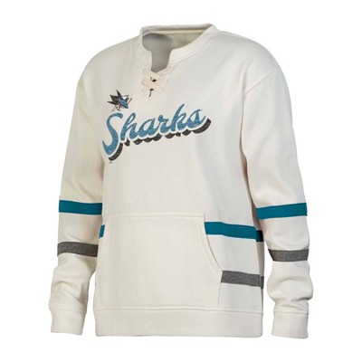 NHL San Jose Sharks Women's Natural Long Sleeve Fleece Hooded Sweatshirt