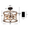 LNC Quaint 3-Lights 14-in Distressed Gray and Rustic Bronze LED Semi-flush Mount Lights - 3 of 4