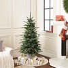 LuxenHome 4.5Ft Pre-Lit Green Slender Fir Potted Artificial Christmas Tree - 2 of 4