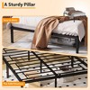 14 Inch Metal Bed Frame, Queen Platform Bed Frame No Box Spring Needed, with Metal Slat Support, Easy Assembly, Under Bed Storage - Black Queen Size - 2 of 4