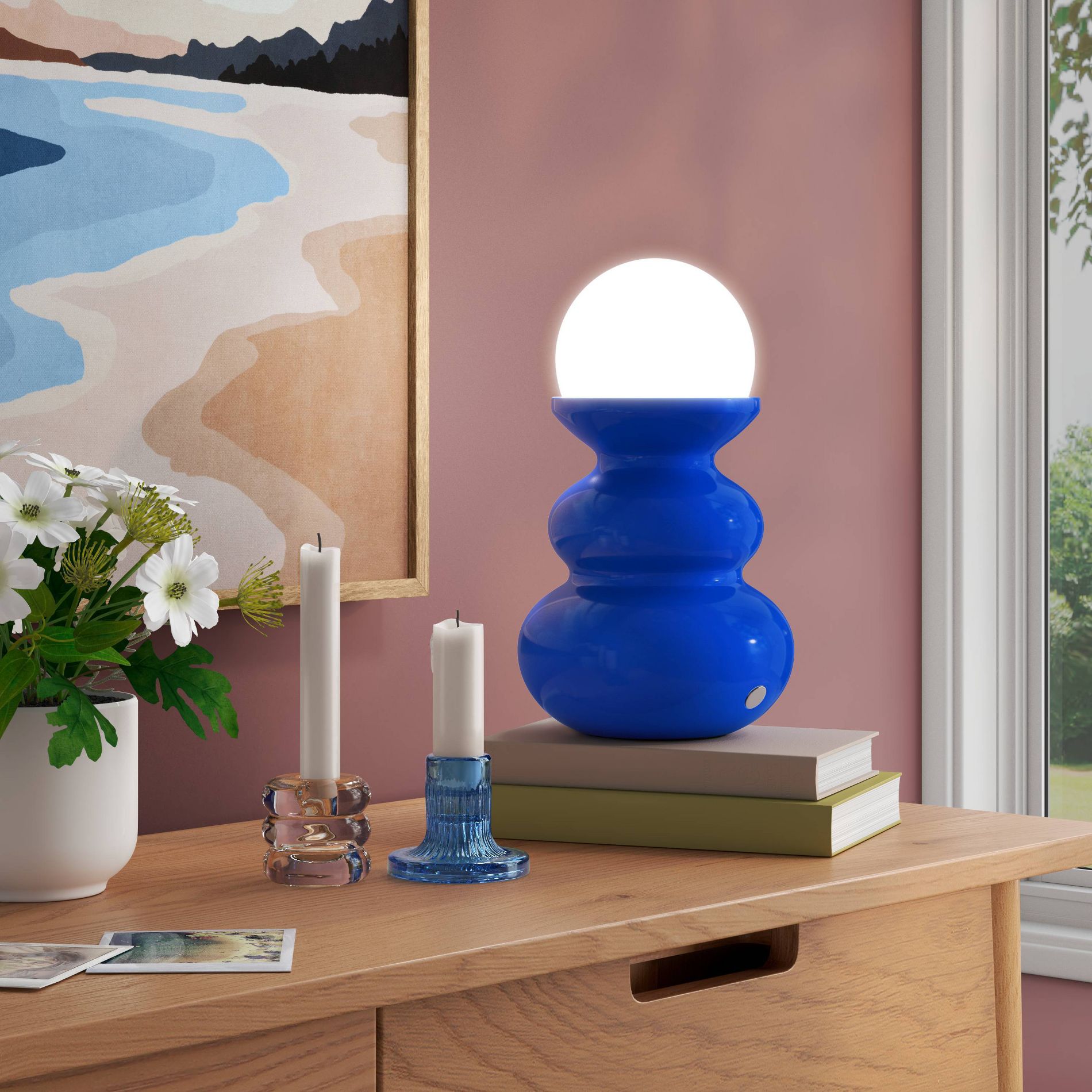 Mini Plastic Table Lamp with Glass Orb - Room Essentials™