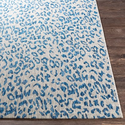 Alem Navy Blue Synthetic Fur Rectangular Area Rug