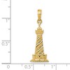 Black Bow Jewelry 14k Yellow Gold Diagonal Stripe Lighthouse Pendant - 3 of 4