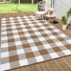 Outdoor Modern Stripe Picnic Mat Lightweight Woven Plastic Straw Rug for Camping Garden Backyard Patio Auto Low Pile Reversible Erasable Area Rugs - 2 of 4