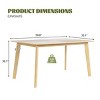 Modern Rectangular Dining Table for 6,Retro Wood Kitchen Table with Rubberwood Legs for Dining Room-Maison Boucle - 4 of 4