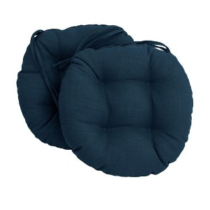 Blazing Needles, 16-inch Spun Polyester Solid Outdoor Round Tufted Chair Cushions (Set of 2) - 1 of 1