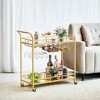 Bar Cart , Home Bar Serving Cart, Wine Cart With 2 Mirrored Shelves, Wine Holders, Glass Holders, For Kitchen, Dining Room - 3 of 3