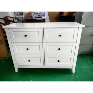 White 6 Drawer Dresser for Bedroom, Large Dresser with Deep Drawers & Metal  Knobs, Modern Wooden Chests of Drawers for Entryway, Hallway : Target