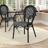 Flash Furniture Lourdes Indoor/Outdoor Commercial Thonet Bistro Stacking Chair with Arms, PE Rattan and Aluminum Frame - 2 of 4