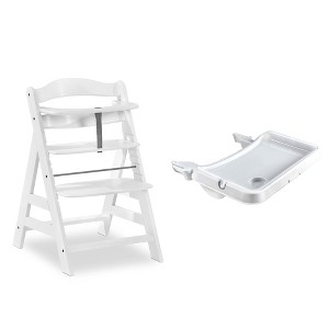 hauck Alpha+ Adjustable Booster High Chair and High Chair Tray Table, White - 1 of 4