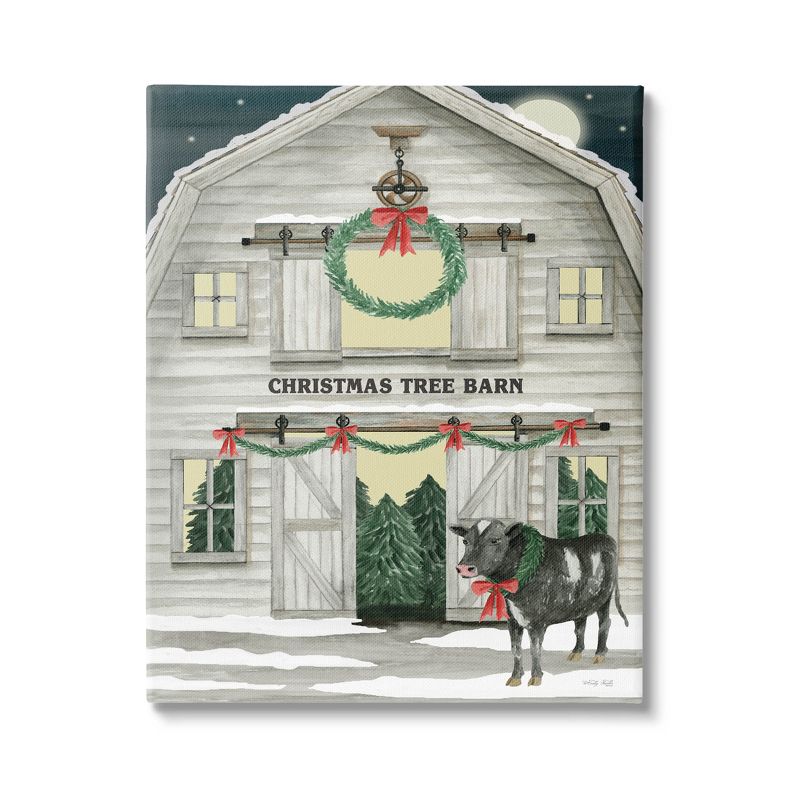 Stupell Industries Christmas Tree Barn Rural Countryside Canvas Wall Art, 1 of 5