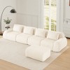 146'' Flannelette L-Shaped Modular Sectional Sofa with Movable Ottoman, Boneless Design, and Deep Seat - 3 of 4