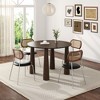 PexFix 45" Round Dining Table Kitchen Table for 4 with Arc-Shaped Edge Top and 4 Tapered Legs for Living Room Dining Room Coffee Office Sturdy Walnut - 2 of 4