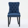 TIRAMISUBEST Modern Button Tufted Flax Upholstered Dining Chairs Set of 2, Kitchen Chairs with Wood Legs & Nailhead Trim - 4 of 4