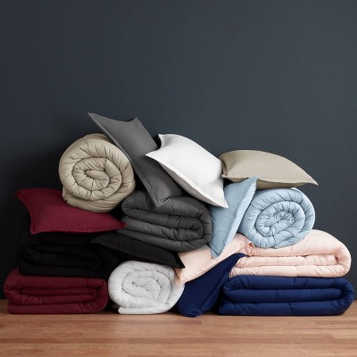 Blush Twin Microfiber Comforter and Sham Set