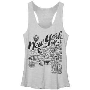 Women's Lost Gods Map of New York Racerback Tank Top - 1 of 3