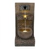 Alpine Corporation 20" 3-Tier Cascading Sculptural Fountain with Warm White LED Lights: Electric Polyresin Garden Decor - 3 of 4