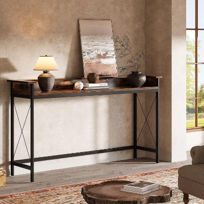 Hommoo 70.9 inch Extra Long Console Table with Outlets and USB Ports