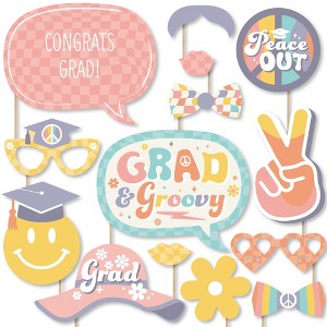 Big Dot of Happiness Groovy Grad - Hippie Graduation Party Photo Booth Props Kit - 20 Count - 1 of 4