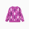 Disney Princess Toddler Girl 1pc Moana Ariel Rapunzel Cinderella Rhombus Pullover Sweater - 2 of 4