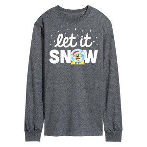 Men's - SpongeBob SquarePants - Let It Snow Long Sleeve Graphic T-Shirt - 1 of 4