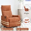CAVINAS Heat Massage Manual Recliner Chair with Rocker, Fabric Glider Recliner Chair for Living Room,  360 Degree Swivel Chair, Convertible Chairs - 3 of 4
