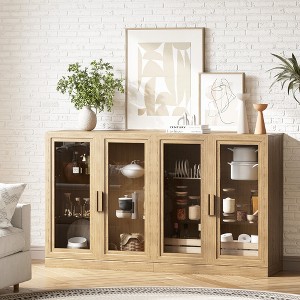 Dovelina Adjustable Hinges Cable Management! Black Sideboard Solves Storage Pain Points - 1 of 4