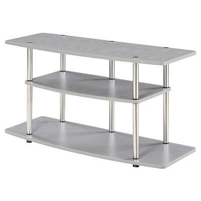 3 Tier Wide TV Stand for TVs up to 42" Gray - Breighton Home