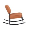 Modern Accent Rocking Chair, Cushioned Seat And Backrest Lounge Chair With Metal Base, Armless Upholstered Rocking Chair - 2 of 4