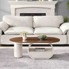PAGED Oval Coffee Table 47.24" Modern Center Table with Storage Drawer, End Table with Faux Marble Top for Living Room, Office - 2 of 4