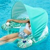 Jasonwell X-Large Green Pool Float with Canopy, Inflatable Adult Pool Chair Lounge with Cup Holders, Floating Water Chair for Swimming & Parties - 3 of 4