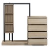 TIRAMISUBEST Open Style Bedroom Storage Wardrobe with 4 Drawers, Modern Armoire Closet Coat Rack with Storage Shelves - 3 of 4
