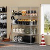 5 Tier Storage Rack Metal Shelf Wire Shelving Unit, Heavy Duty Adjustable Storage Rack with Wheels & Shelf Liners - 3 of 4