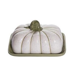 Transpac Ceramic Pumpkin Butter Dish Decorative Fall Harvest Figurine Tabletop Decor for Autumn Gift Giving - 1 of 1