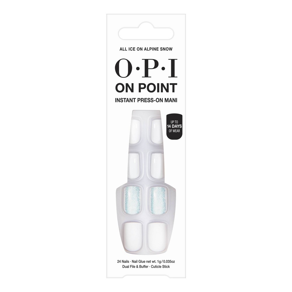 (Case of 3) OPI Press-On Fake Nails - All Ice On Alpine Snow - 26ct