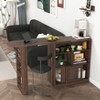Lirago,31.49"D * 15.74"W * 39.37"H,Walnut Modern Bar Cabinet with Glass Doors, Multi-Functional Storage for Dining/Living Room - 2 of 4