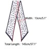 INSPIRE CHIC Women's Fashion Printed Skinny Long Satin Silky Black White Neck Scarves 1Pc - 3 of 4