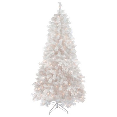 Northlight 6.5' Pre-Lit Flocked White Spruce Artificial Christmas Tree - Clear Lights
