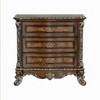 Royal Hampton Vany Nightstand, Traditional Floral Trim, 3 Drawers, Cherry Brown - 3 of 4