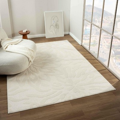 Luxe Weavers Abstract Floral Cream Area Rug