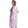 Dreamcrest Womens Short Sleeve Duster, Seersucker Plaid Housecoat/Women Sleepwear Zip Front Nightgown - 2 of 3