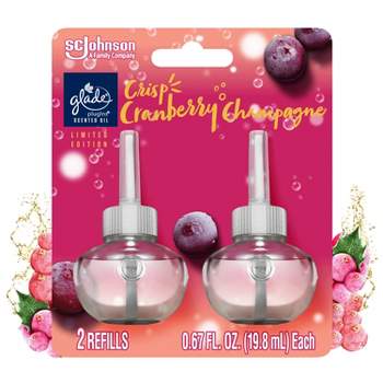 Glade PlugIns Scented Oil Air Freshener - Crisp Cranberry Champagne Refill - 1.34oz/2pk