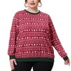 Agnes Orinda Women's Plus Size Contrast Color Long Sleeve Pullover Sweatshirts - 2 of 4