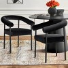 Set of 4 Modern Velvet Upholstered Dining Chairs with Curved Back, Comfortable Kitchen or Dining Room Chairs with Arms-Maison Boucle - 2 of 4
