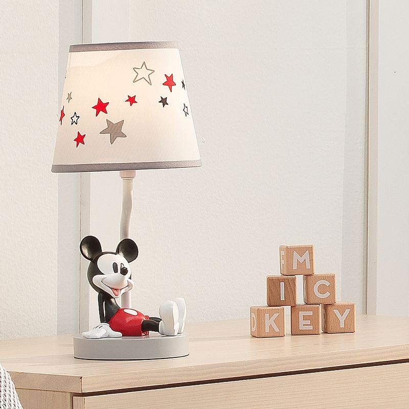 Lambs & Ivy Disney Baby Magical Mickey Mouse Lamp with Shade and Bulb - Gray, 3 of 5