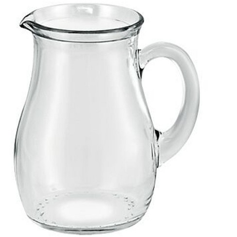 Eternal Living Glass Serving Pitcher with Handle, Thick Weighted Bottom,  and Wide Spout for Water or Drink, 48 Oz Clear 